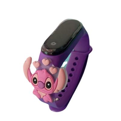 Relógio Infantil Feminino Angel Stitch Analógico com Pulseira Resistente Angel Roxa Coracao OEM