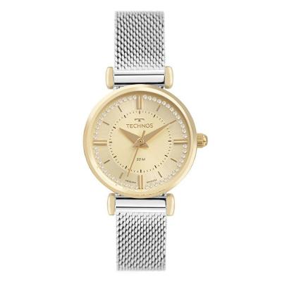 Relógio Feminino 2035NEZ-1X Analógico Pulseira de Aço Mini Bicolor Dourado e Prata Technos