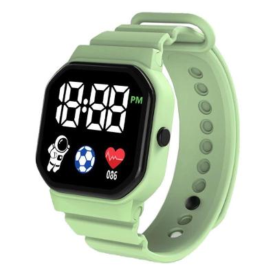 Relógio Digital Infantil Unicórnio Estudante Pulseira Plástico Resistente à Água Matcha Verde OEM