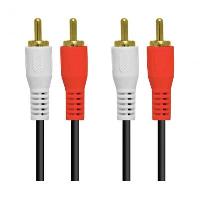Cabo de Áudio RCA 2RCA-15G 2 RCA X 2 RCA 1,5M com Conectores Dourados Vinik