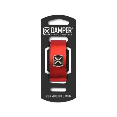 Abafador de Cordas Dmmd04 em Couro Legítimo com Tag em Metal Vermelho Ibox