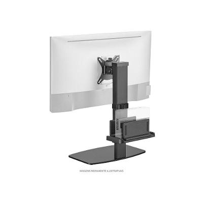 Suporte para Monitor e Mini Pc SMD-100 17-32 com Placa VESA Rotativa e Mini CPU Preto Pcyes
