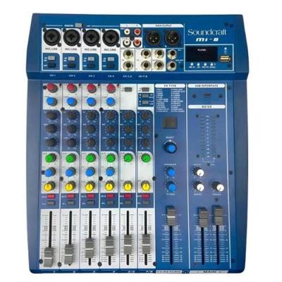 Mesa de Som Analógica MI-8 com 8 Canais USB Bluetooth Compacta e Portátil Soundcraft