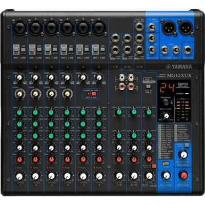 Mesa de Som Analógica MG12XUK 12 Canais com Efeitos SPX e USB 24-BIT Preta Yamaha