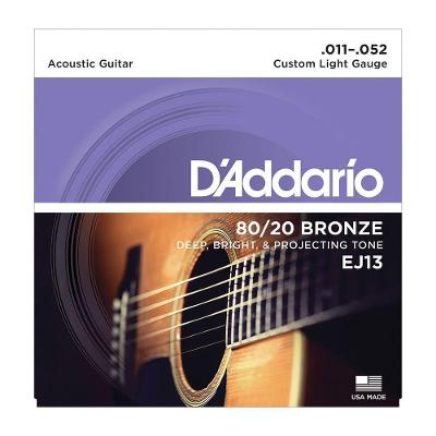Encordoamento para Violão de Aço EJ13-B com Liga 80-20 Bronze e Som Encorpado com Graves Marcantes