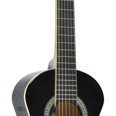 Violão Infantil 1-4 1-4 Nylon 30 POL Nr-bk Preto com 6 Cordas e Tarraxas Clássicas Niqueladas Preto