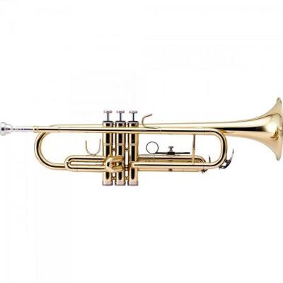 Trompete HTR-300L Bb com 3 Pistões em Cuproníquel e Estojo Luxo Dourado Harmonics