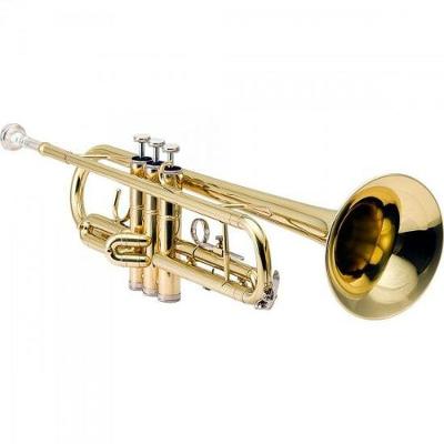 Trompete HTR-300L com Afinação em Bb Laqueado Dourado Harmonics