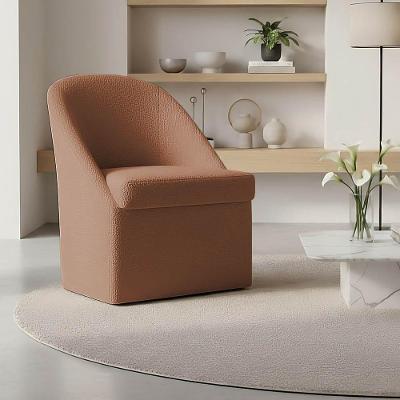 Kit 2 Poltronas Malli Recepção Bouclê Espuma D23 Terracota Pallazio