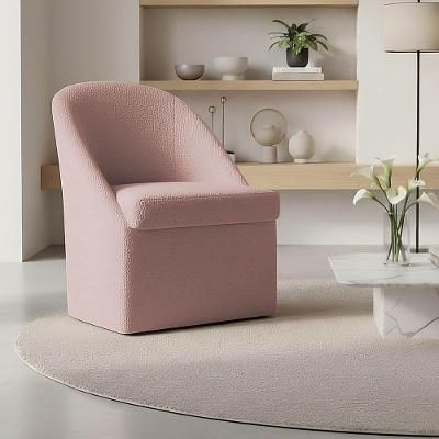 Kit 2 Poltronas Malli Bouclê Recepção Escritório Rosa Pallazio