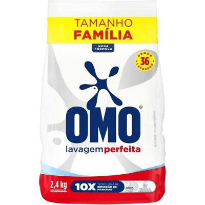 Sabão em Pó Lavagem Perfeita Pacote Família 3,2KG para Roupas com Alta Remoção de Manchas OMO