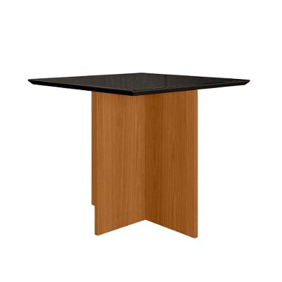 Mesa de Jantar Helô Quadrada Vidro 90CM Grafite Pallazio