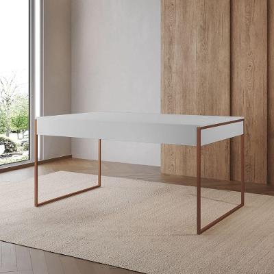 Mesa de Jantar Filadélfia Retangular Tampo MDF 120CM X 75CM Branco Cobre