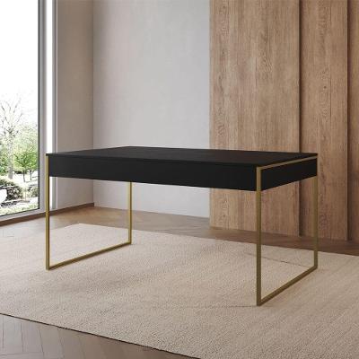 Mesa de Jantar Filadélfia Industrial Retangular MDF 120CM X 75CM Preto Fosco