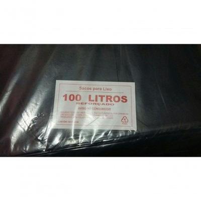 Saco para Lixo Saco de Lixo 100 Litros Reforçado Preto 100L Pacote com 100 Unidades Higipack