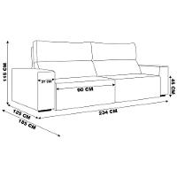 Sofá Retrátil 234cm Leonel Suede Grafite Gran Belo - 7