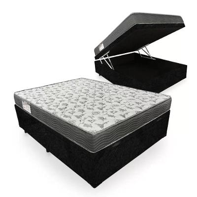 Cama Box Baú Casal Sereneprime 138cm com Colchão de Espuma D33 Preto
