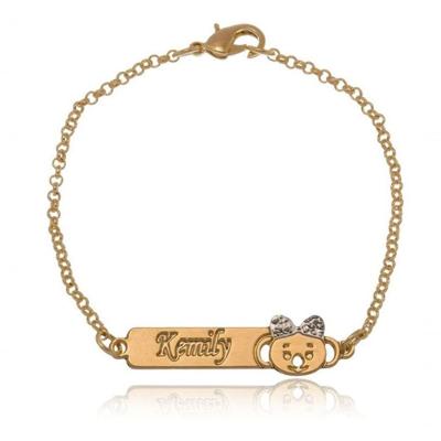 Pulseira Personalizada Higipack Chapada com Nome Lilica e Tigor Folhe Banhado em Ouro 18k Feminino