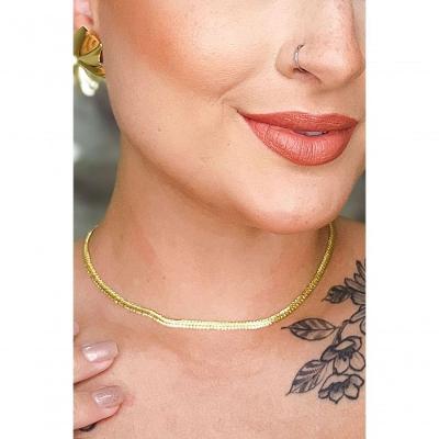 Choker Floratta Joias [F027] Banhado em Ouro 18K 35,5CM Dourado Feminino