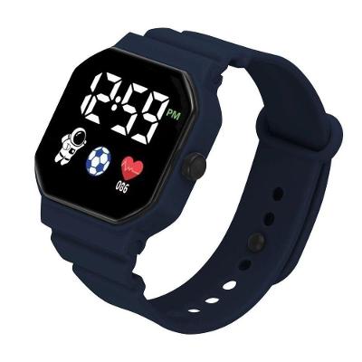 Relógio Digital Infantil Unicórnio Estudante Pulseira de Plástico Impermeável Azul Escuro OEM