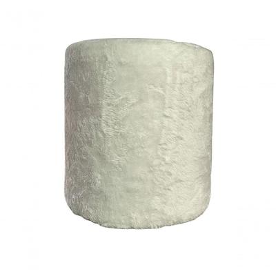 Puff Redondo Não é Segredo Astracan Pelúcia Branco Pé Fixo 40x45 Nspr07ta-f