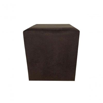 Puff Quadrado Não é Segredo Suede Animale Marrom Escuro Pé Fixo 40x45 Nspq05tsa-f
