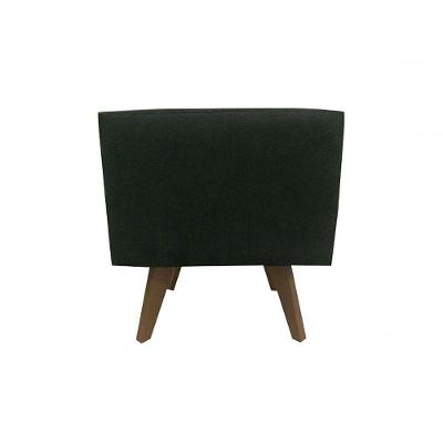 Puff Pé Palito Quadrado Não é Segredo Veludo Preto 40x45