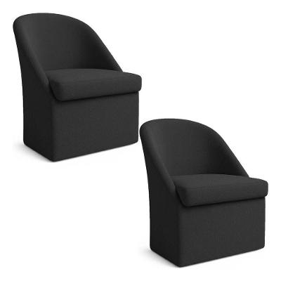 Kit 2 Poltronas Malli Recepção Bouclê Espuma D23 Preto Pallazio