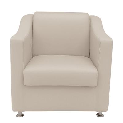 Poltrona Decorativa Para Recepção Sofia Corino Bege