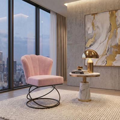Poltrona Decorativa Estofada Industrial Preto e Rosê com Base Aramado em Aço Mobília Decor