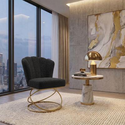 Poltrona Decorativa Estofada Base Aramado Aço Encosto Ergonômico Veludo Preto Mobília Decor