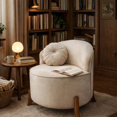 Poltrona Decorativa Cadeira Puff Veludo Luxo com Almofada para Sala de Estar Anyben