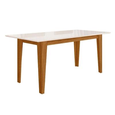 Mesa de Jantar Liz Retangular Vidro 160CM Off White Pallazio