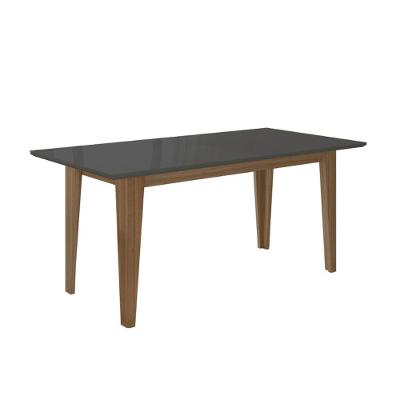 Mesa de Jantar Liz Retangular Vidro 160CM Grafite Pallazio