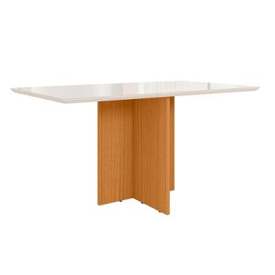 Mesa de Jantar Helô Retangular Vidro 160CM Off White Pallazio