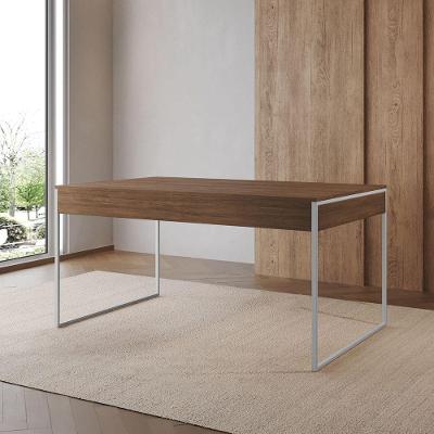 Mesa de Jantar Filadélfia Retangular MDF 120CM X 75CM Amêndoa com Base Branco
