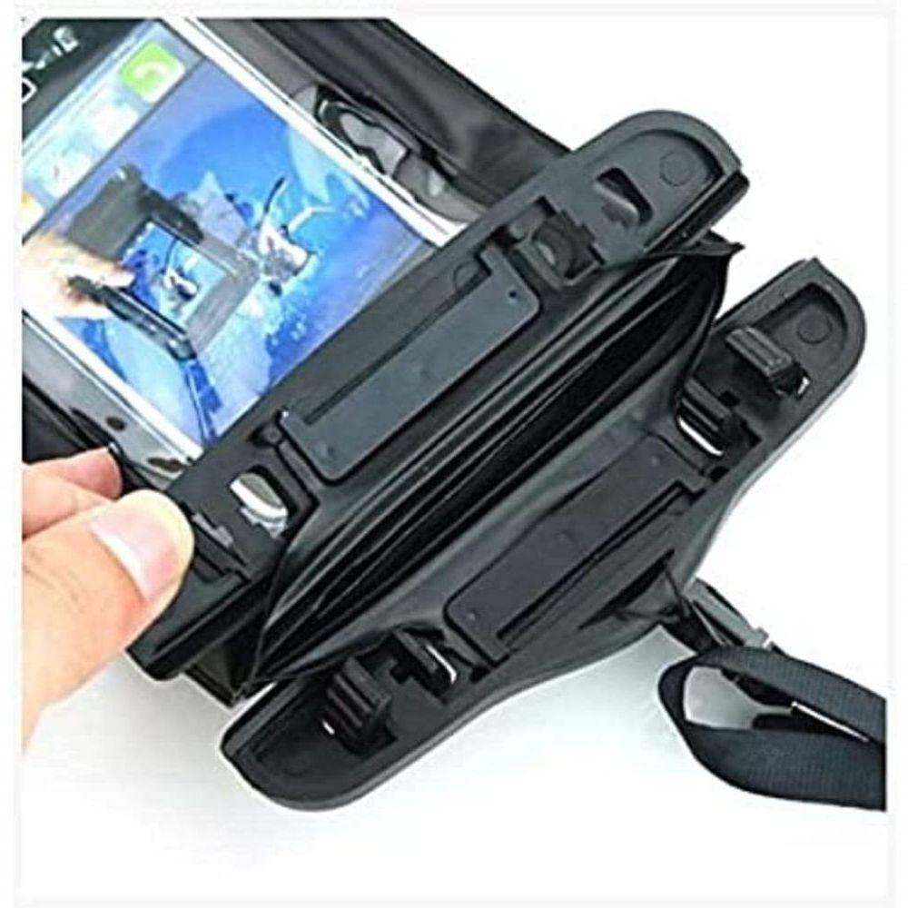 Capa Bolsa P Celulares A Prova D Água Impermeável Universal Até 6 Polegadas Preto - 2