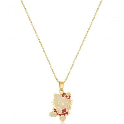 Colar Floratta Joias Hello Kitty [F027] Banhado em Ouro 18k Personalizado Hipoalergênico Feminino