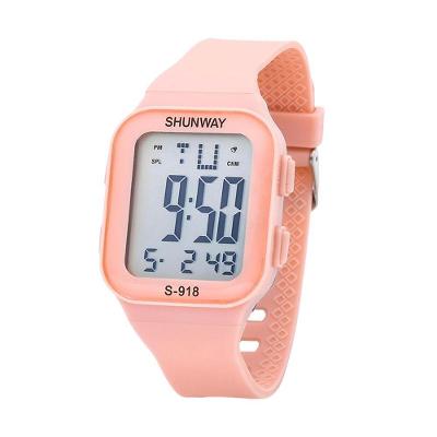 Relógio Feminino Digital Rosa Esportivo Led Silicone - Tudo Em Caixa
