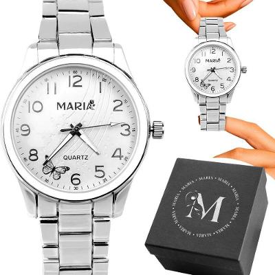 Relógio Feminino Digital Maria com Pulseira de Silicone e Caixa Premium Prata