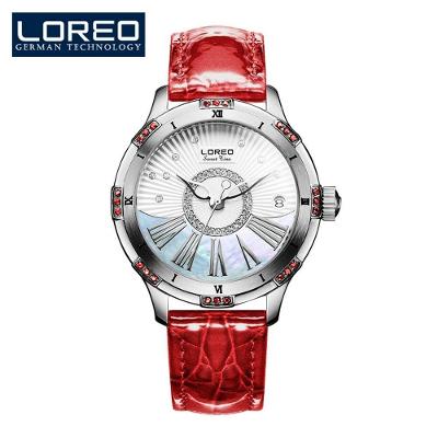 Relógio Feminino de Luxo Analógico 1101 à Prova D'água Vermelho Claro