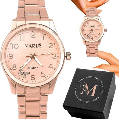 Relógio Feminino Digital Maria com Pulseira de Silicone com Caixa Premium Rosê