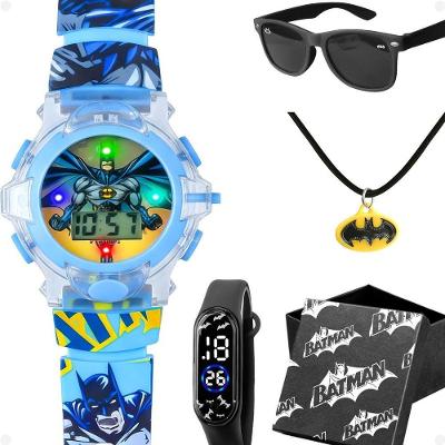 Relógio Digital Infantil Kit Orizom Kids Temático Batman Esportivo com Pulseira em Silicone