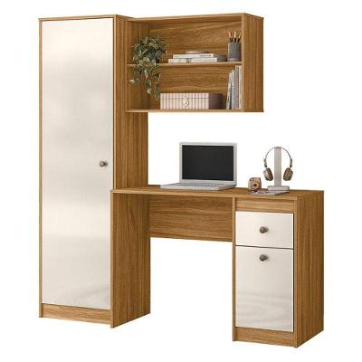 Escrivaninha Multiuso Coimbra com Gaveta MDF-MDP 162cm Freijó Off White Moval Móveis