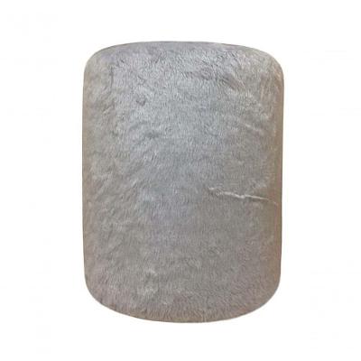 Puff Redondo Não é Segredo Astracan Pelúcia Cinza Rodinha 40x45 Nspr05ta-r