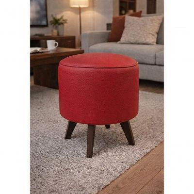 Puff Pé Palito Redondo Não é Segredo Courvin Vermelho 40x45