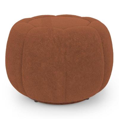Puff Abóbora Orgânico Shell Bouclê Terracota Poliéster Abmaza