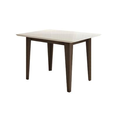 Mesa de Jantar Kate Retangular Vidro 120CM Amêndoa e Off White Pallazio
