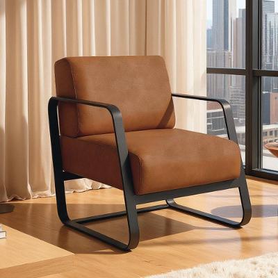 Poltrona Decorativa Marathi K01 para Sala de Estar Couro Sintético Camel Lyam Decor