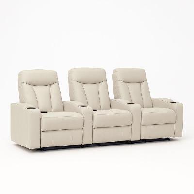 Poltrona 3 Lugares Reclinável Vancouver G94 Pu Bege Gran Belo